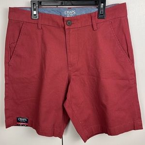 Chaps Men's Golf Shorts Stretch Rust Red 9 Inch Inseam Flat Front
